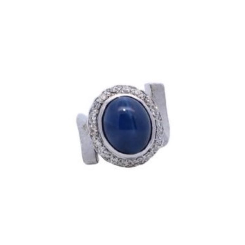 Estate 14 Karat Yellow Gold Blue Star Sapphire Ring